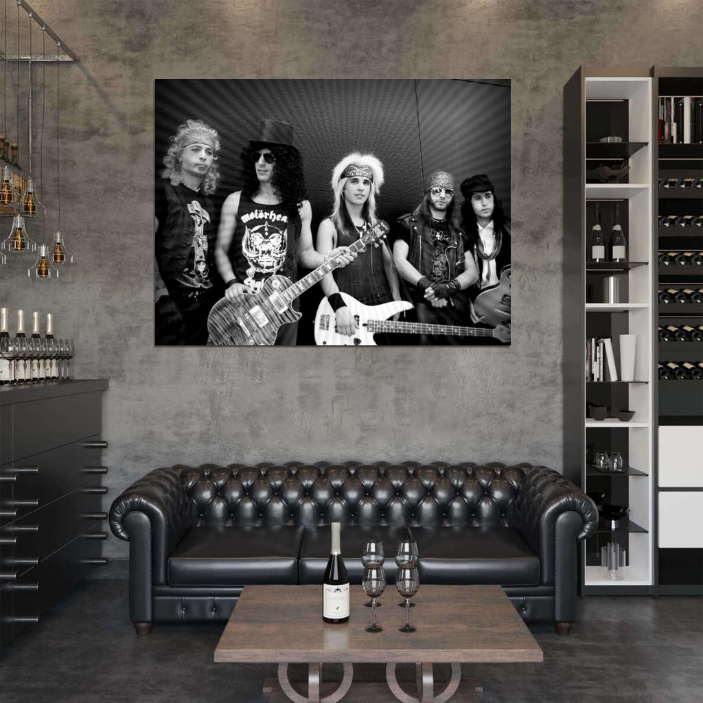 Guns n' Roses Retro Matt Sorum Slash Duff Axl Izzy Wall Art Print Poster