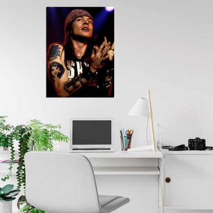 Guns n' Roses Retro Axl Rose Stage Tattoos Rock Band Wall Art Print Poster
