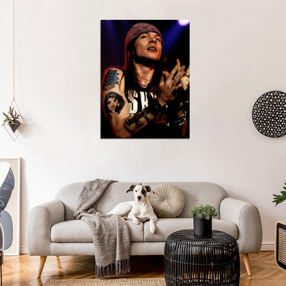 Guns n' Roses Retro Axl Rose Stage Tattoos Rock Band Wall Art Print Poster