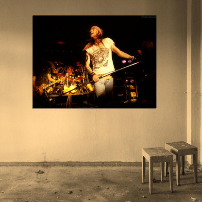 Guns n' Roses Retro Axl Rose Microphone Stage Rock Wall Art Print Poster