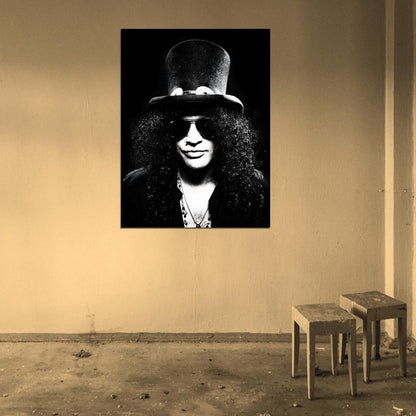 Guns n' Roses BW Portrait Slash Hard Rock Band Wall Art Print Poster
