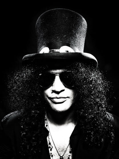 Guns n' Roses BW Portrait Slash Hard Rock Band Wall Art Print Poster