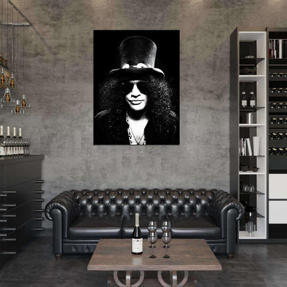 Guns n' Roses BW Portrait Slash Hard Rock Band Wall Art Print Poster