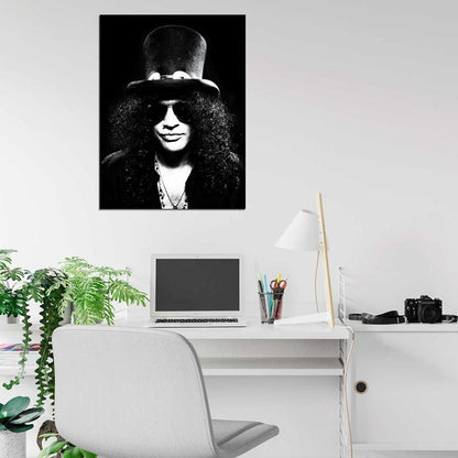 Guns n' Roses BW Portrait Slash Hard Rock Band Wall Art Print Poster