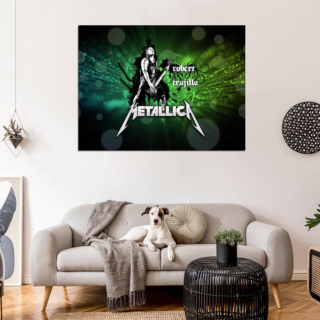 Metallica Robert Trujillo Awesome Art Heavy Metal Band Wall Art Print Poster