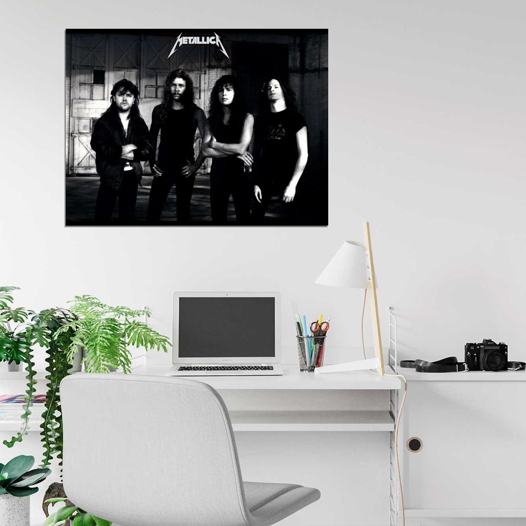 Metallica Retro Young Ulrich Hetfield Hammett Mustaine Wall Art Print Poster