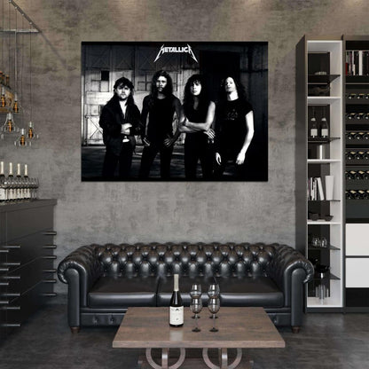 Metallica Retro Young Ulrich Hetfield Hammett Mustaine Wall Art Print Poster