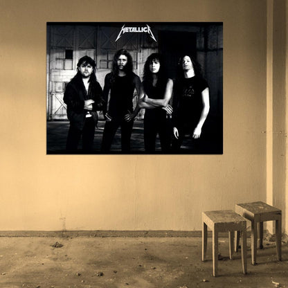 Metallica Retro Young Ulrich Hetfield Hammett Mustaine Wall Art Print Poster