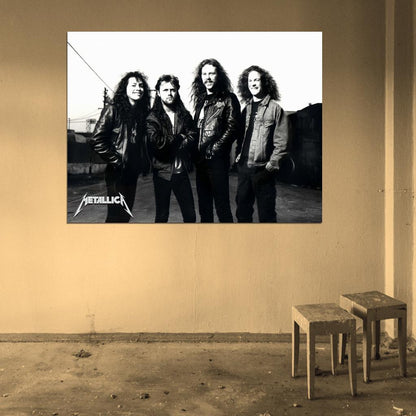 Metallica BW Retro Young Hard Rock Heavy Metal Band Wall Art Print Poster