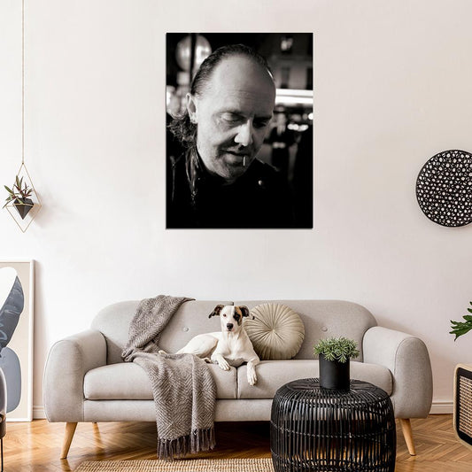 Metallica Lars Ulrich BW Portrait Heavy Metal Band Wall Art Print Poster