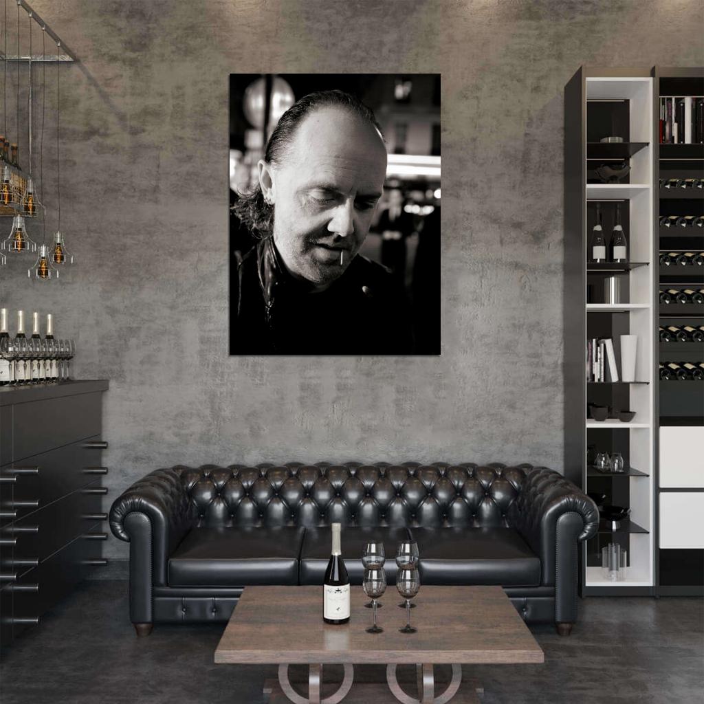 Metallica Lars Ulrich BW Portrait Heavy Metal Band Wall Art Print Poster
