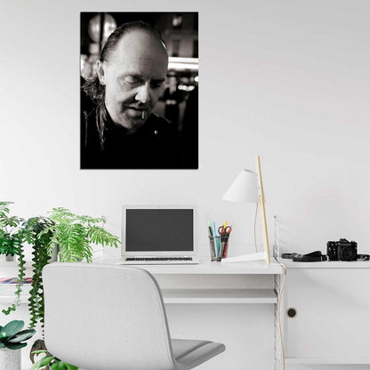 Metallica Lars Ulrich BW Portrait Heavy Metal Band Wall Art Print Poster