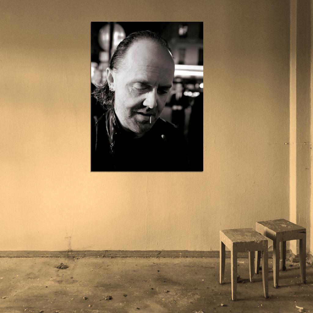 Metallica Lars Ulrich BW Portrait Heavy Metal Band Wall Art Print Poster