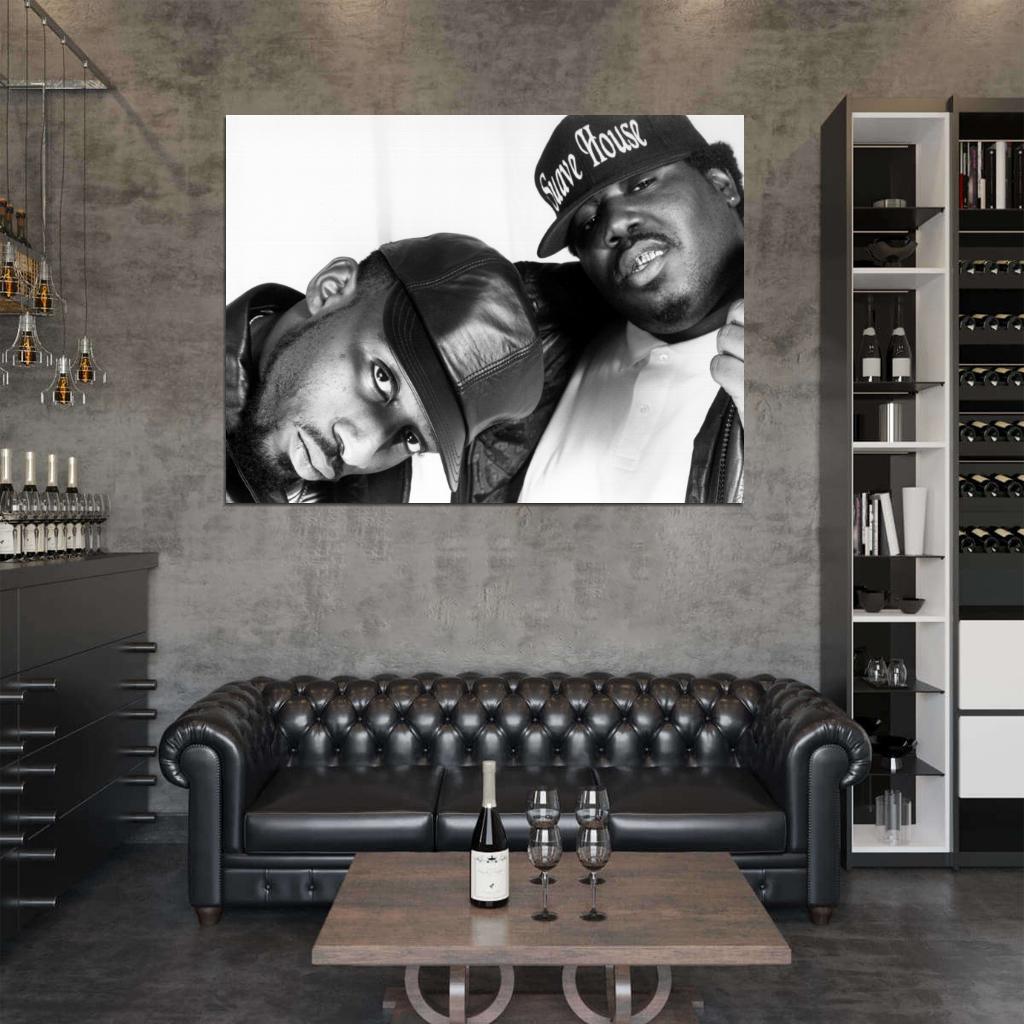 8Ball and MJG Awesome BW Retro Rap Hip Hop Duo Wall Art Print Poster