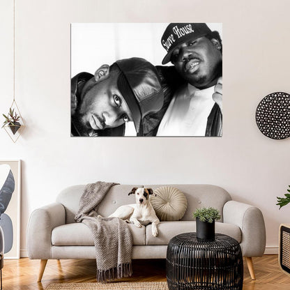 8Ball and MJG Awesome BW Retro Rap Hip Hop Duo Wall Art Print Poster