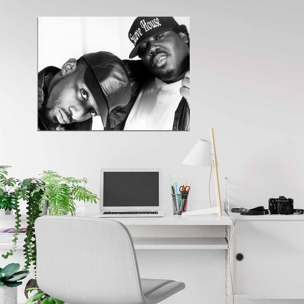 8Ball and MJG Awesome BW Retro Rap Hip Hop Duo Wall Art Print Poster