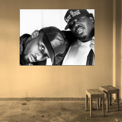 8Ball and MJG Awesome BW Retro Rap Hip Hop Duo Wall Art Print Poster