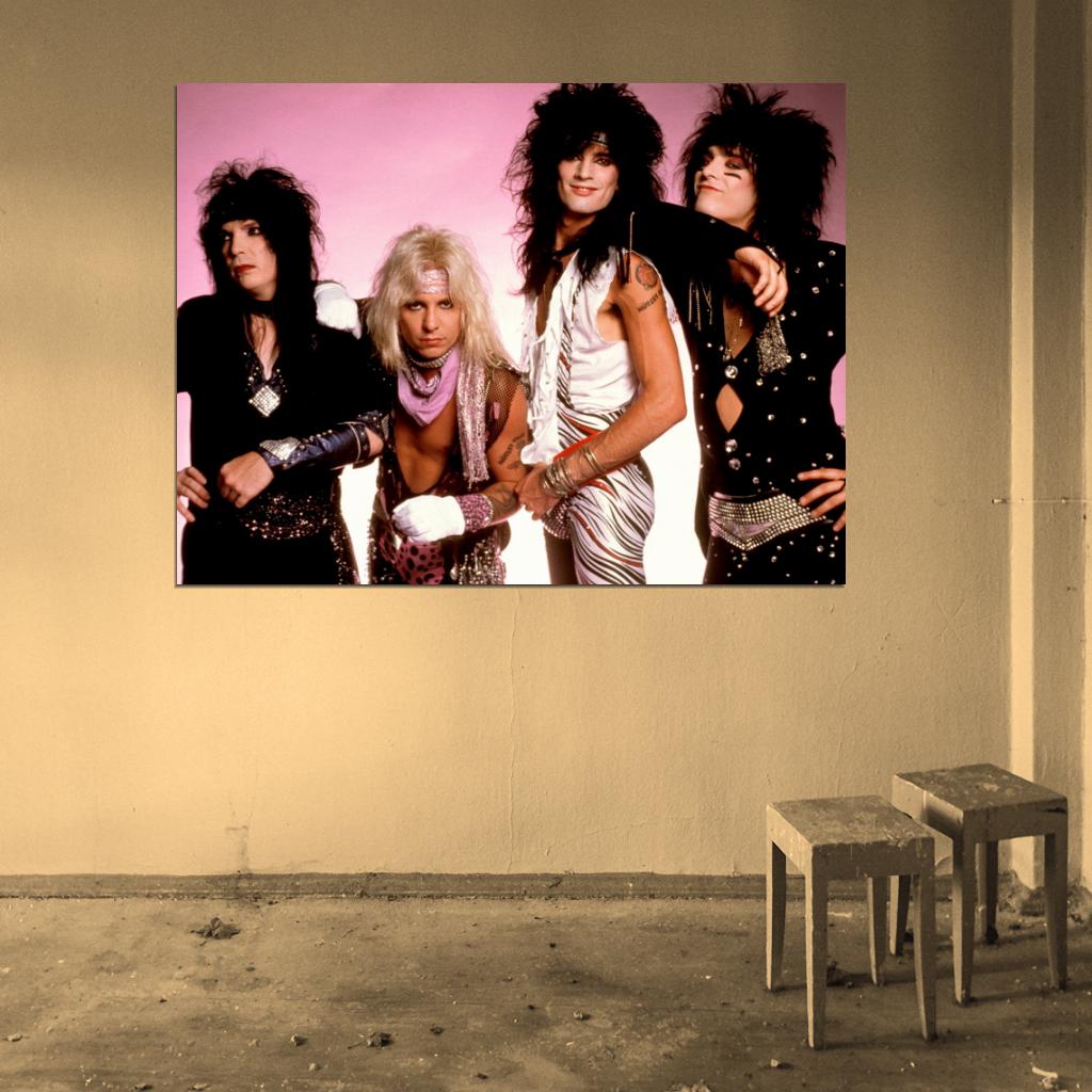 Motley Crue Retro Young Mars Neil Nikki Sixx Tommy Lee Wall Art Print Poster