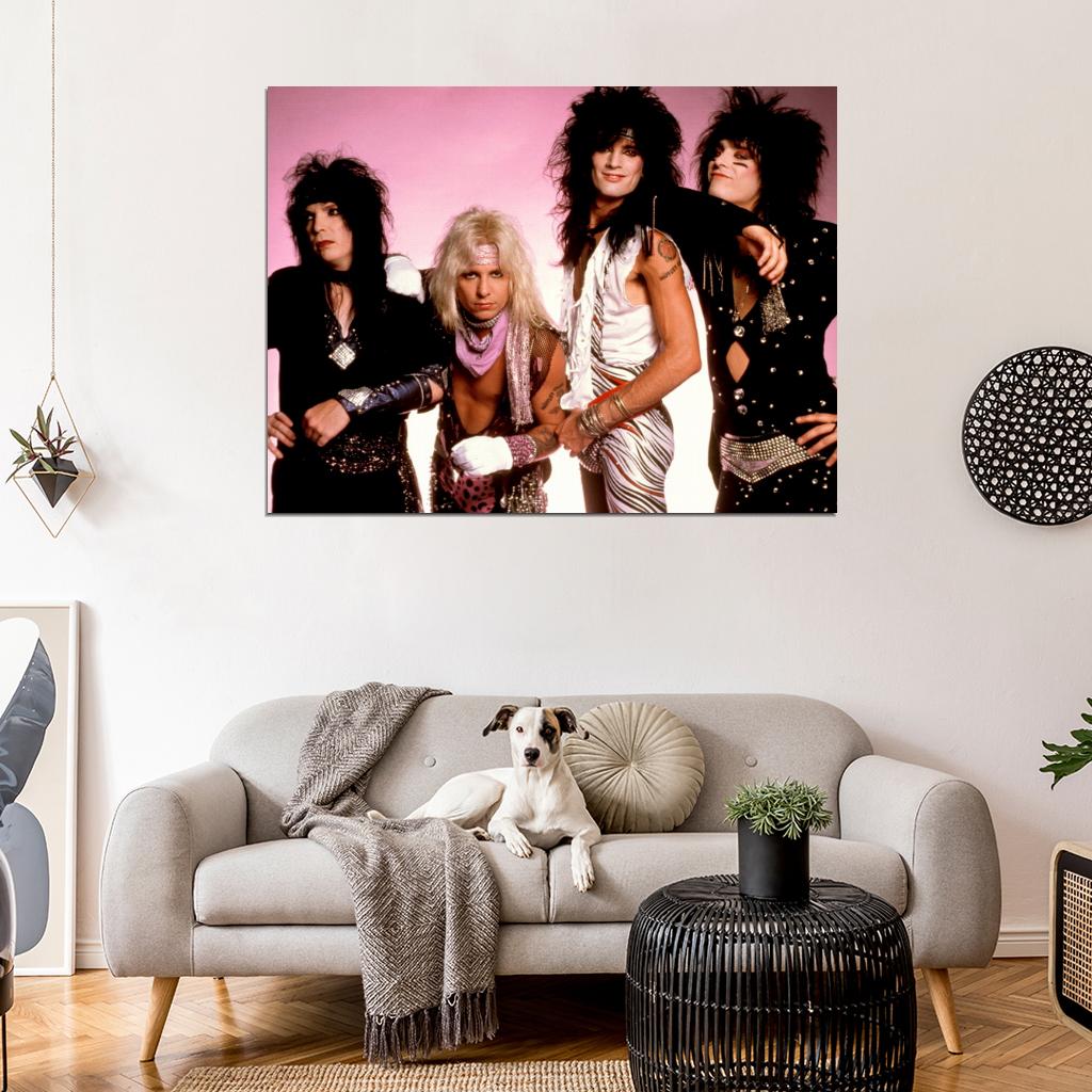 Motley Crue Retro Young Mars Neil Nikki Sixx Tommy Lee Wall Art Print Poster