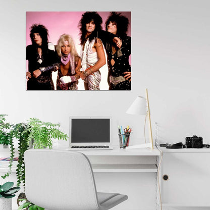 Motley Crue Retro Young Mars Neil Nikki Sixx Tommy Lee Wall Art Print Poster
