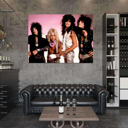 Motley Crue Retro Young Mars Neil Nikki Sixx Tommy Lee Wall Art Print Poster