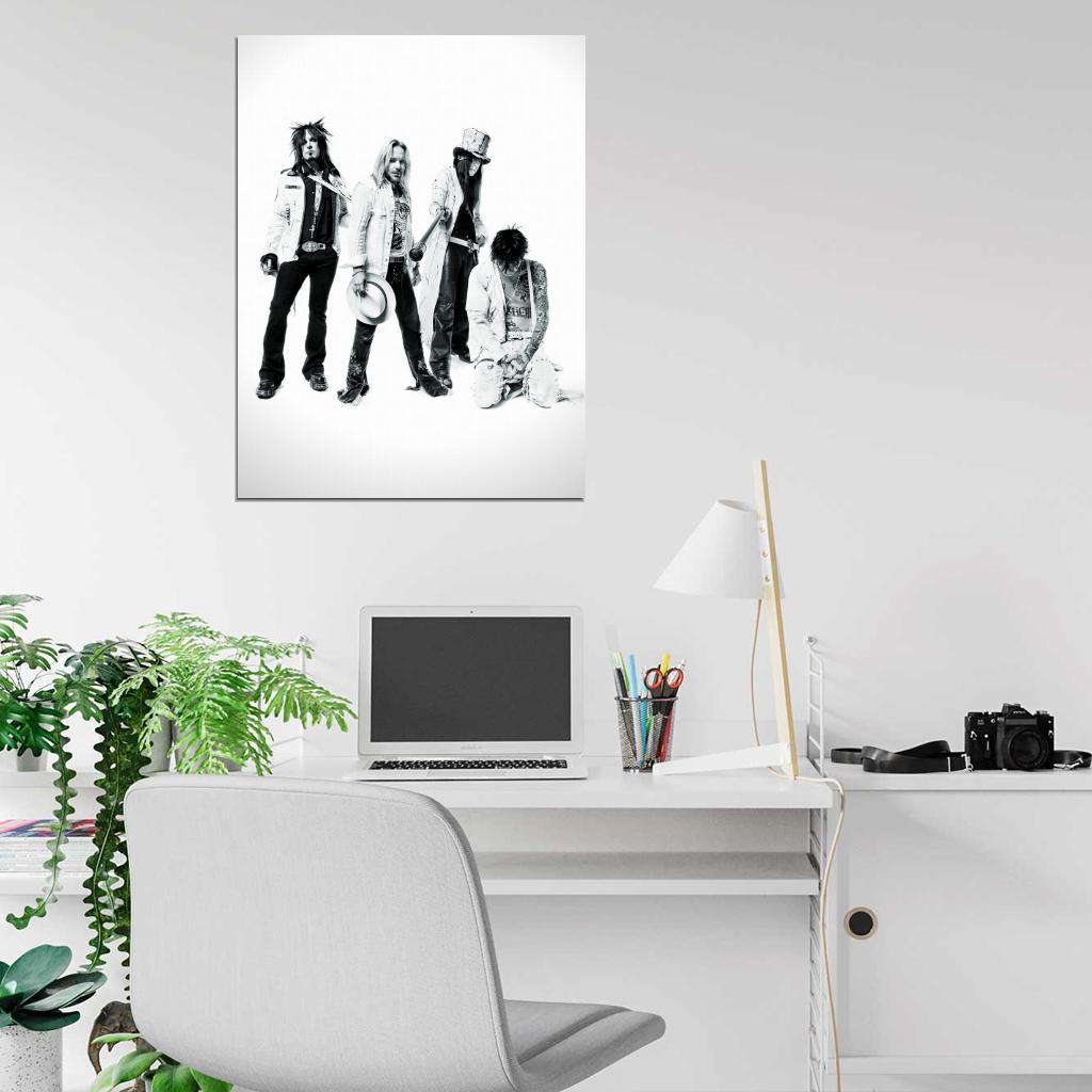 Motley Crue Awesome BW Nikki Sixx Tommy Lee Rock Band Wall Art Print Poster