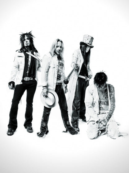 Motley Crue Awesome BW Nikki Sixx Tommy Lee Rock Band Wall Art Print Poster