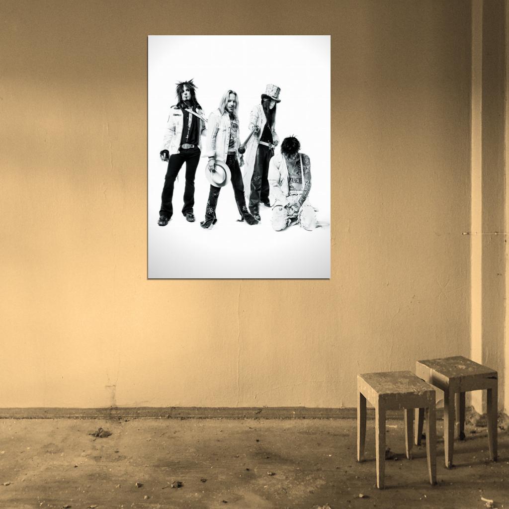 Motley Crue Awesome BW Nikki Sixx Tommy Lee Rock Band Wall Art Print Poster
