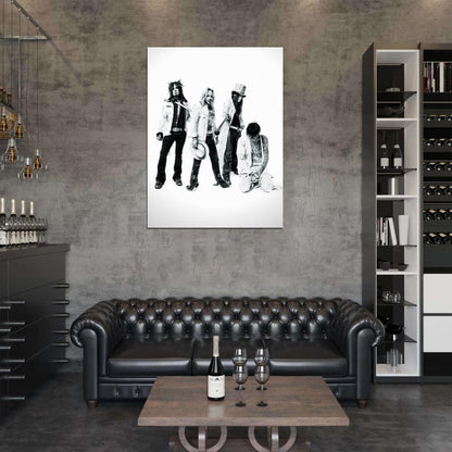 Motley Crue Awesome BW Nikki Sixx Tommy Lee Rock Band Wall Art Print Poster