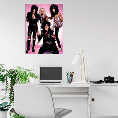 Motley Crue Retro Mick Mars Vince Neil Tommy Nikki Wall Art Print Poster