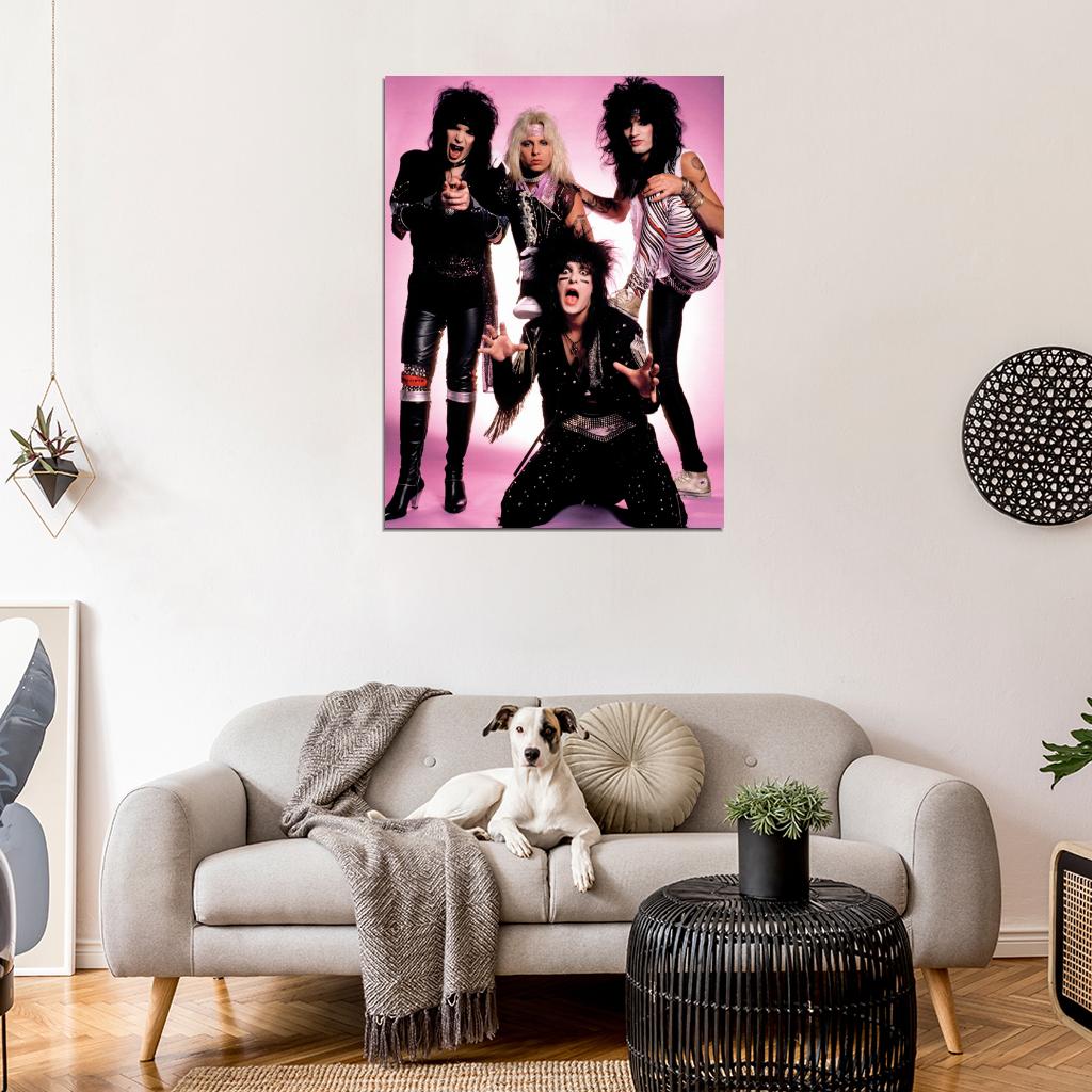 Motley Crue Retro Mick Mars Vince Neil Tommy Nikki Wall Art Print Poster