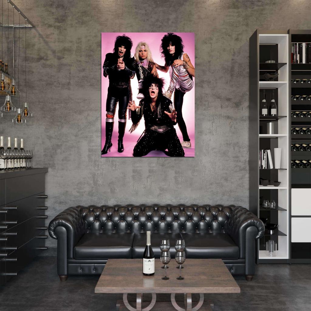 Motley Crue Retro Mick Mars Vince Neil Tommy Nikki Wall Art Print Poster