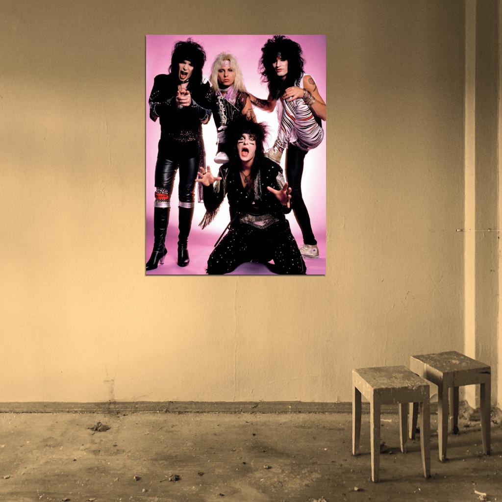 Motley Crue Retro Mick Mars Vince Neil Tommy Nikki Wall Art Print Poster