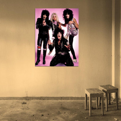 Motley Crue Retro Mick Mars Vince Neil Tommy Nikki Wall Art Print Poster