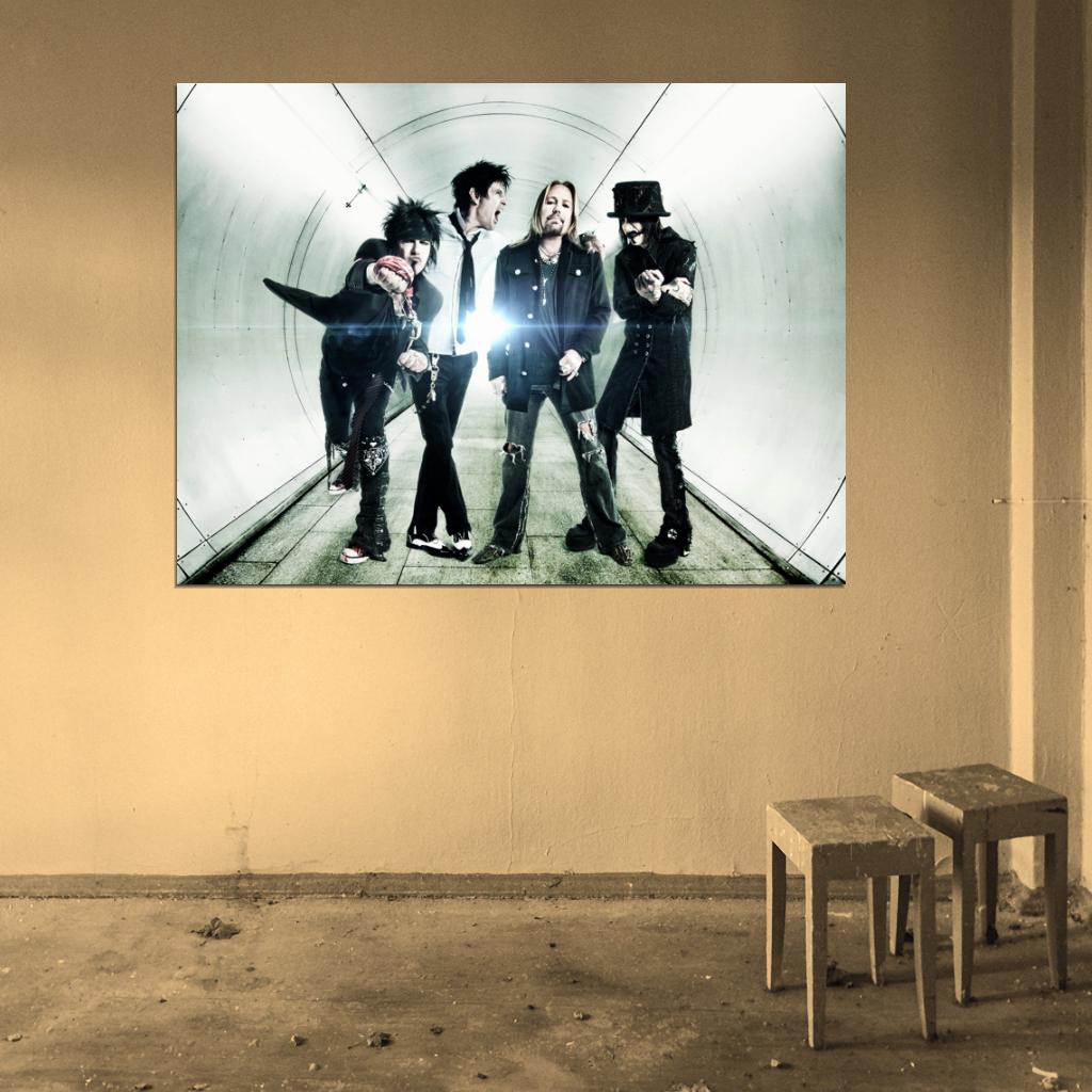 Motley Crue Nikki Sixx Tommy Lee Heavy Metal Band Wall Art Print Poster