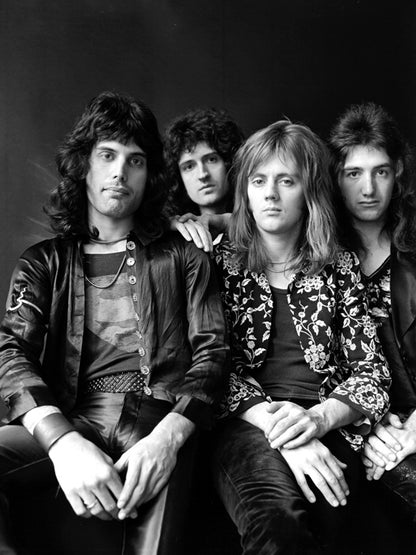 Queen Retro Young Freddie Mercury Brian May Band Wall Art Print Poster