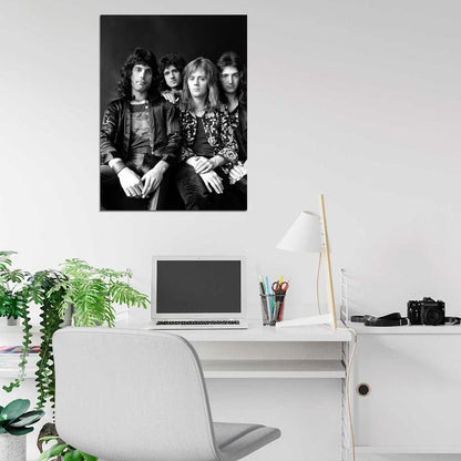 Queen Retro Young Freddie Mercury Brian May Band Wall Art Print Poster