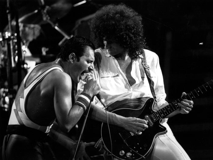 Queen Rare BW Stage Freddie Mercury Brian May Band Wall Art Print Poster