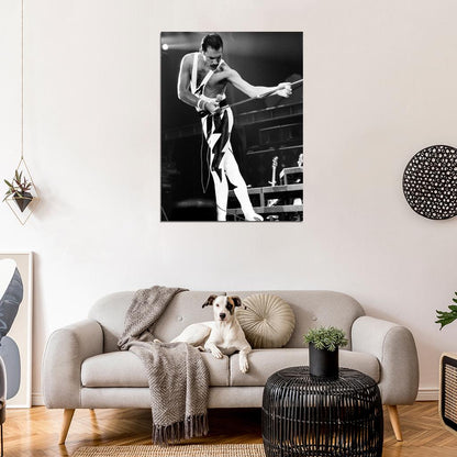 Queen Amazing BW Freddie Mercury Microphone Rock Band Wall Art Print Poster