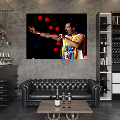 Queen Rare Performance Freddie Mercury Microphone Band Wall Art Print Poster