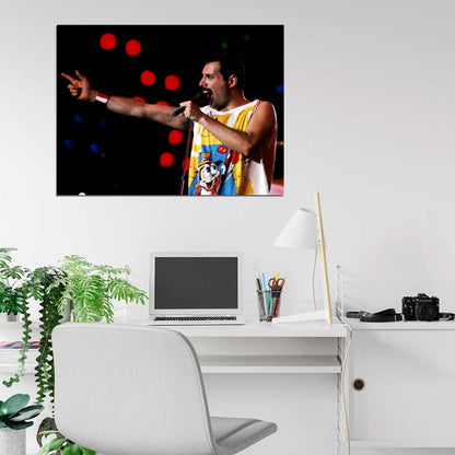 Queen Rare Performance Freddie Mercury Microphone Band Wall Art Print Poster