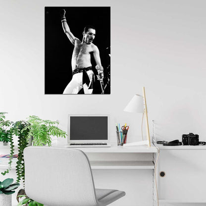 Queen Amazing BW Freddie Mercury Stage Move Rock Band Wall Art Print Poster