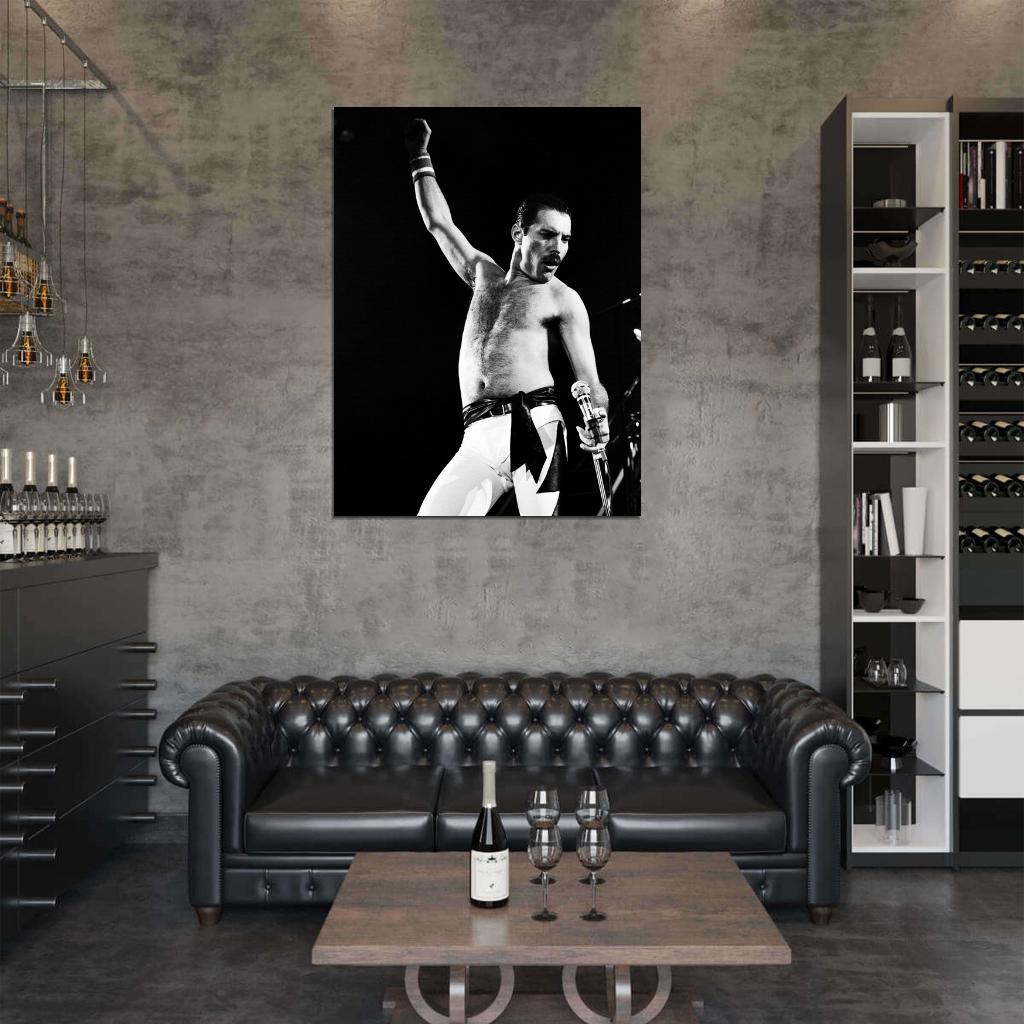 Queen Amazing BW Freddie Mercury Stage Move Rock Band Wall Art Print Poster