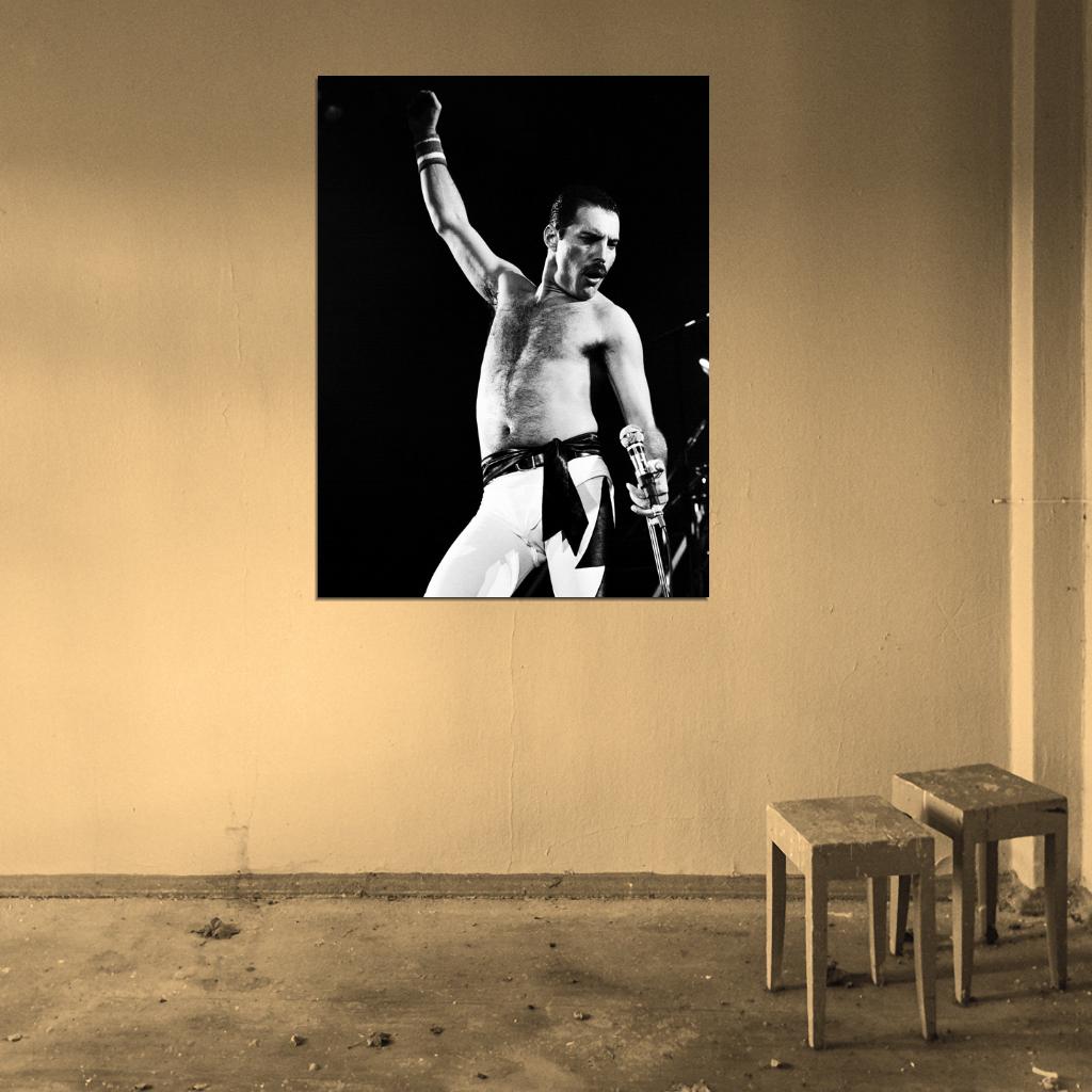 Queen Amazing BW Freddie Mercury Stage Move Rock Band Wall Art Print Poster