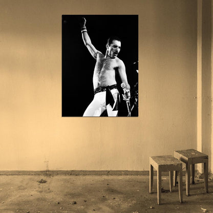 Queen Amazing BW Freddie Mercury Stage Move Rock Band Wall Art Print Poster