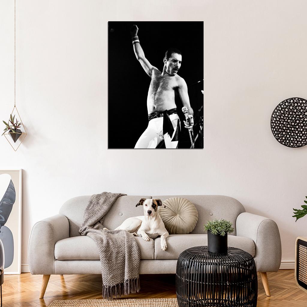 Queen Amazing BW Freddie Mercury Stage Move Rock Band Wall Art Print Poster
