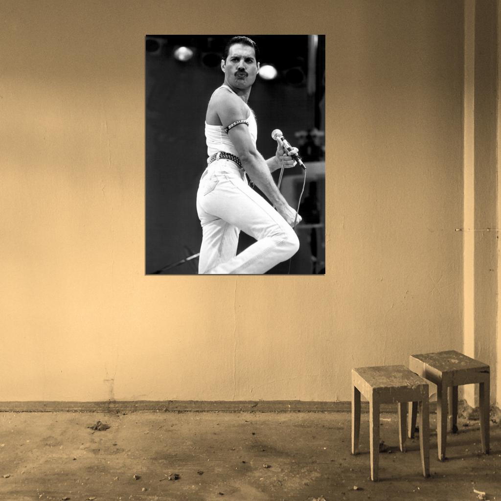 Queen Freddie Mercury Signature Move Microphone Band Wall Art Print Poster