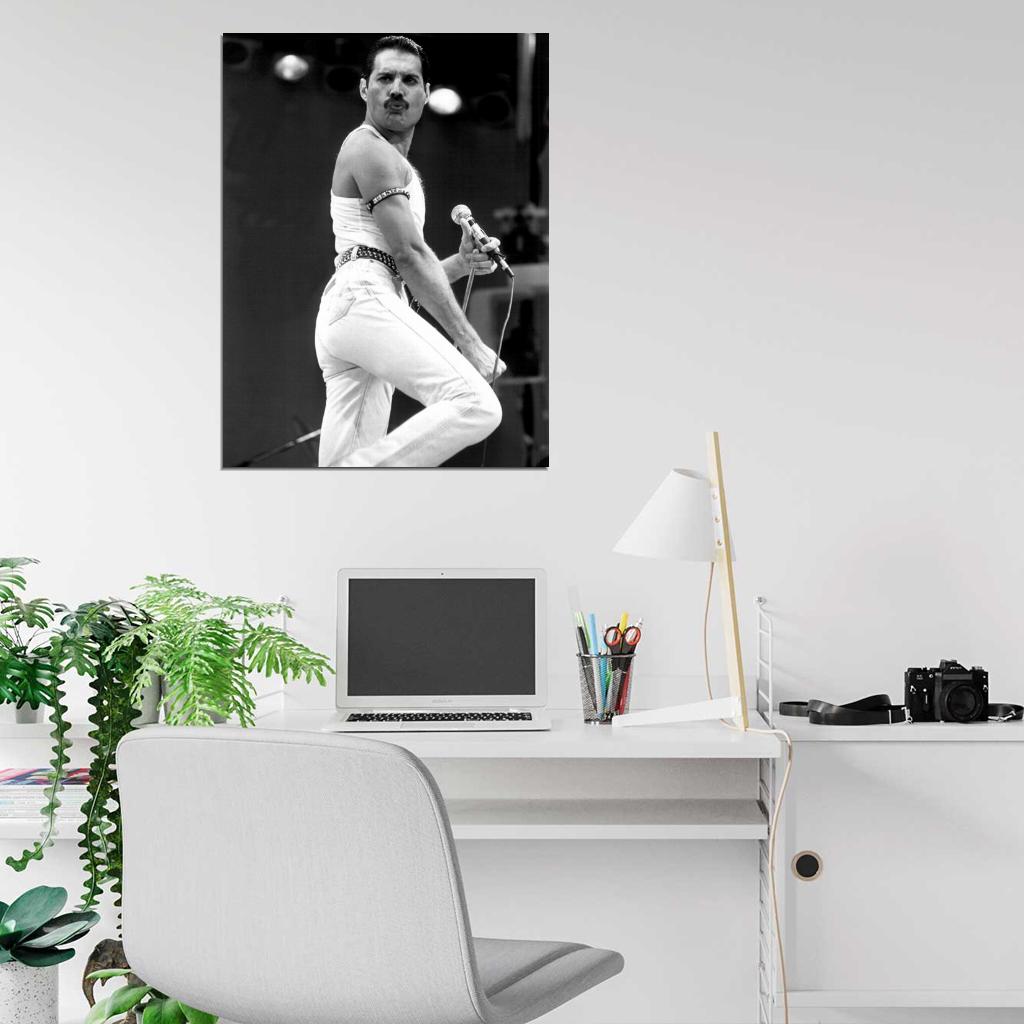 Queen Freddie Mercury Signature Move Microphone Band Wall Art Print Poster