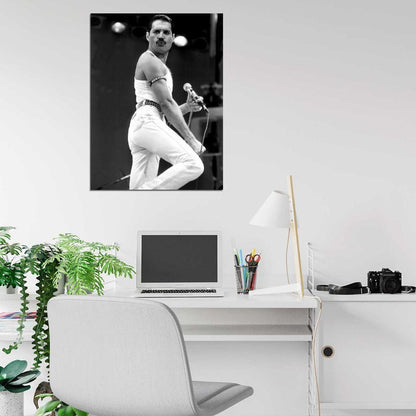 Queen Freddie Mercury Signature Move Microphone Band Wall Art Print Poster
