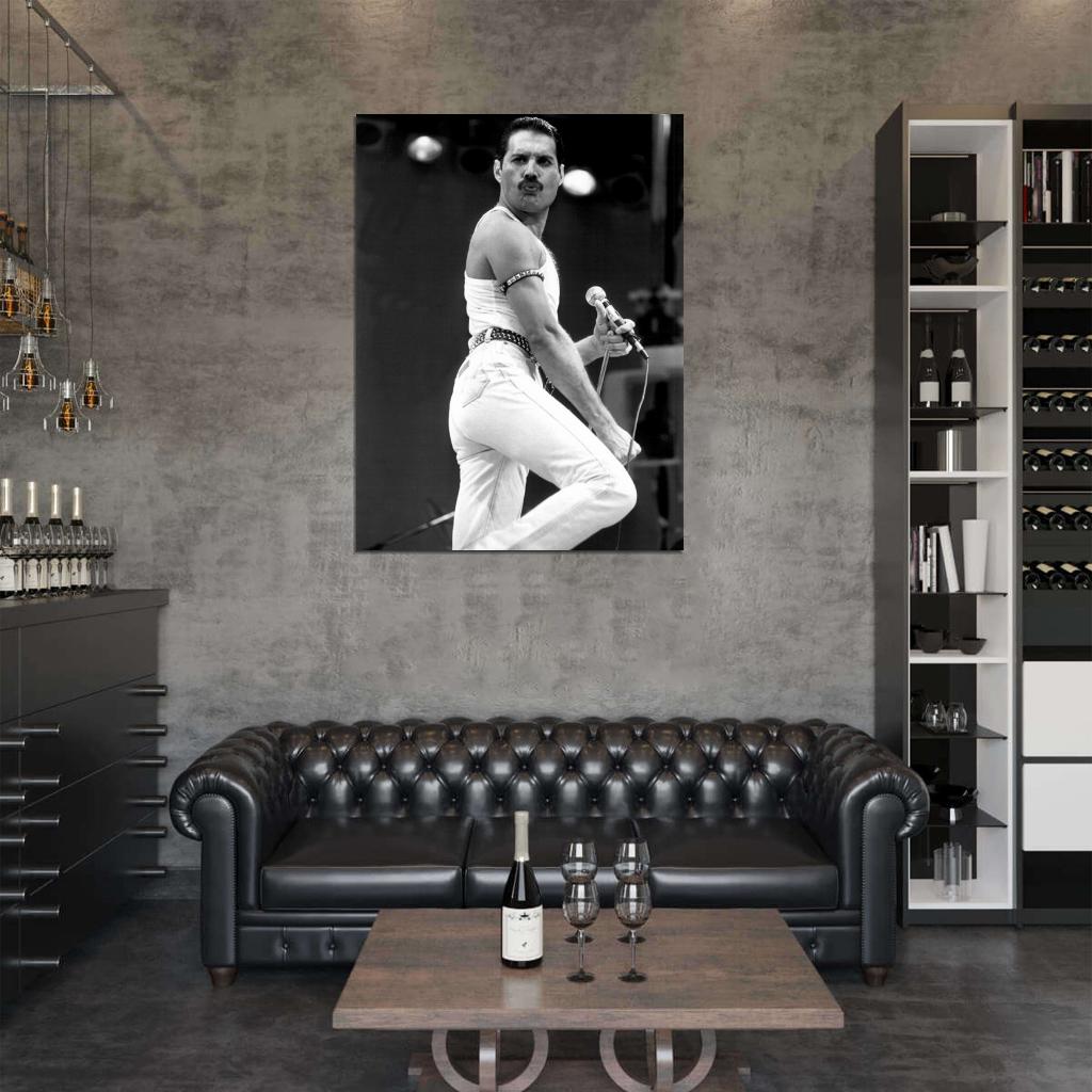 Queen Freddie Mercury Signature Move Microphone Band Wall Art Print Poster